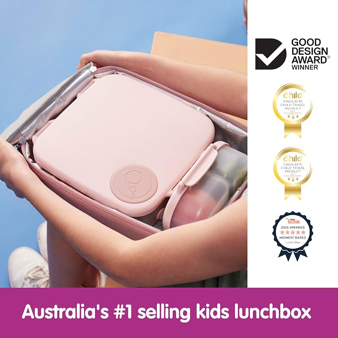 b.box Lunch Box, 8.5 Cup Bento Box for All Ages, Snack Box, Food Containers | Lunch Box Kids + Adults, Lunch Containers, 4 Compartments, Leak Proof, Dishwasher Safe, BPA Free, PFAS Free — Blush Crush