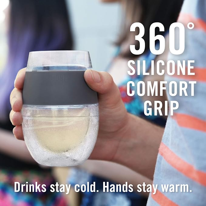 Host Cooling Cup, Set of 1 Double Wall Insulated Freezable Drink Chilling Tumbler with Freezing Gel, Glasses for Red and White Wine, 8.5 oz, Mint (6378)