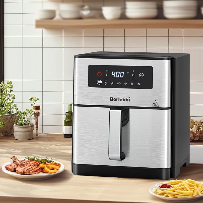 Air Fryer, 10 Quart Large Air Fryer with 6 Cooking Functions, 1700W | 10 Quart Capacity, 1700W Power, 6 Cooking Functions, 400°F Temp Controls in 5° Increments, Nonstick Dishwasher-Safe Parts