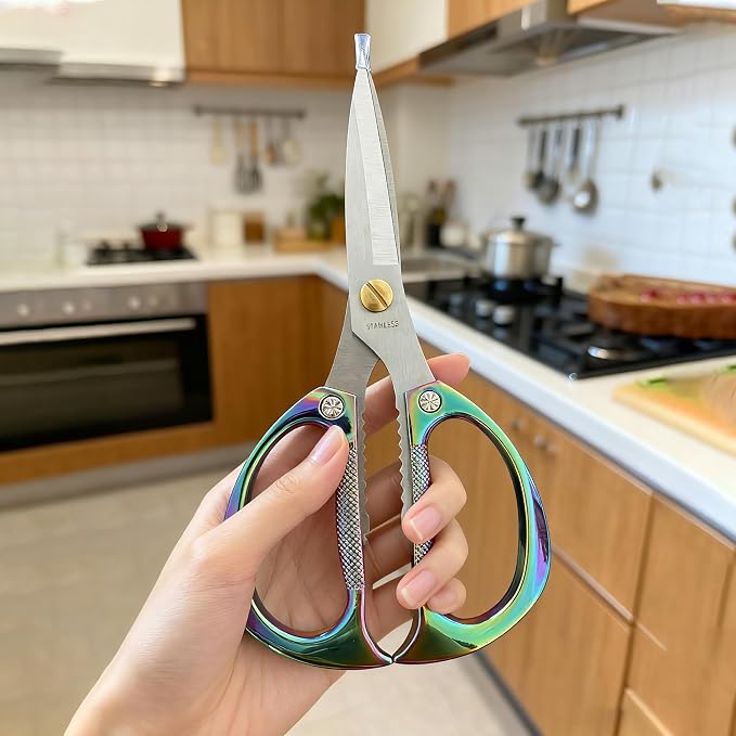 Kitchen Scissors,All Purpose Heavy Duty Kitchen Shears 7.5 Inch | Ultra Sharp Stainless Steel for Cutting Meat Vegetables Herbs BBQ, Office Fabric Craft Use