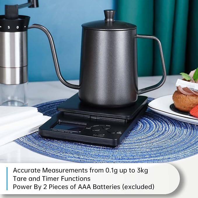 Pour Over Coffee Maker Set Includes Coffee Scale & Manual Coffee Grinder | Complete Pour Over Drip Coffee Set, Glass Coffee Carafe and V60 Drip Coffee Filter, Ideal Coffee Set for Birthday Gift
