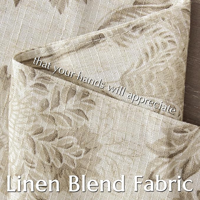 JINCHAN Sliva Linen Floral Placemats Set of 4 Farmhouse 13x19 Inch Taupe | Fabric Placemats, Cottage Style, Painterly Floral Pattern, Machine Washable, Easy to Store, Reusable