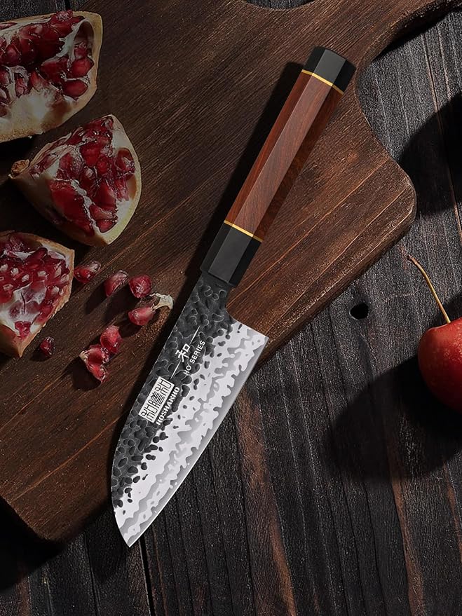 HOSHANHO Santoku Knife 5 Inch, Professional Japanese Kitchen Knife | 9 Layers 10Cr15MoV High Carbon Steel Chef's Knife, Ultra Sharp Cooking Knife with Octagonal Rosewood Handle