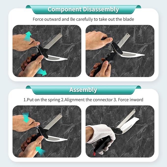 Professional 8-Inch Kitchen Shears with Built-in Cutting Board - Multi-Purpose Kitchen Scissors for Vegetables, Meat, and Ingredient Prep