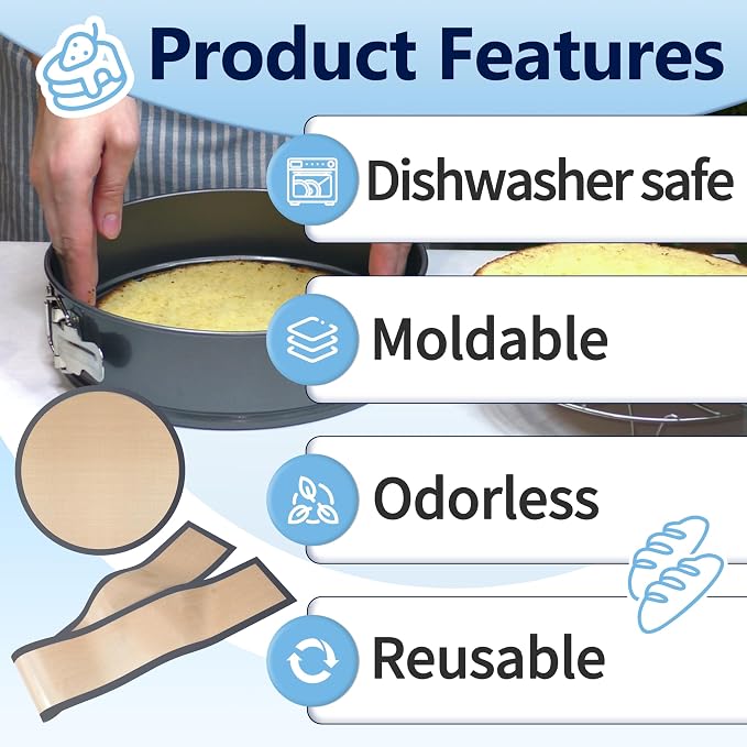 6 Pcs 4, 6, 7, 8, 9, 10 Inches Silicone Baking Mats for Springform Pan, Silicone Cheesecake Pan Protector Prevent Cakes from Sticking to Bottom and Sides (Gray)