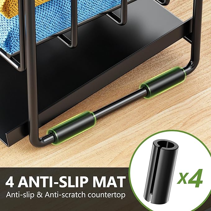 Cisily 2-Tier Kitchen Sink Caddy Organzier Rack with Dish Brush Sponge Holder | Kitchen Sink Countertop Organization Storage,Home Decor Accessories Essentials Stainless Steel