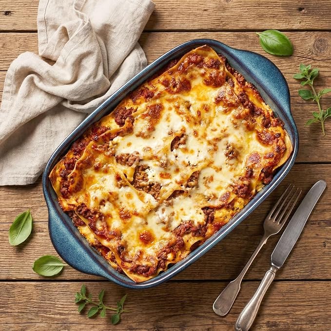 12.4 x 8.1-inch baking pan, 47.3 ounces, rectangular baking pan, ceramic baking pan, cake pan with handle, suitable for lasagna, roasting vegetables/meats, kitchen, dining room, hazy green.