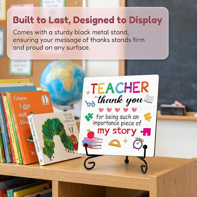 Teacher Appreciation Gifts for Women Men | 5" Wooden Plaque Sign for Mentor Teacher Gifts | Best Teachers Gift from Student Desk for Home Office Decor - A10