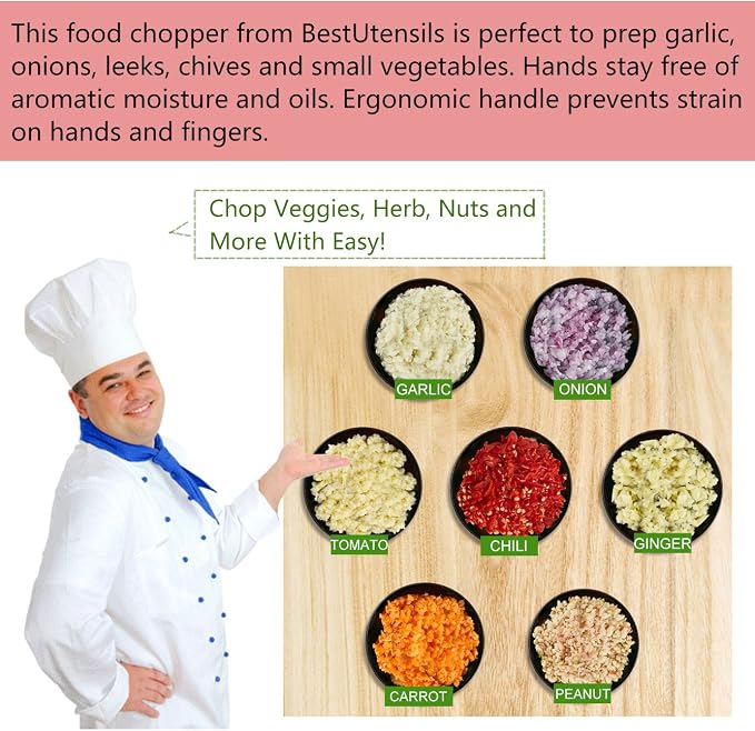Best Utensils Premium Stainless Steel Chopper And Dicer Chop Veggies Herbs And Nuts With Ease Black