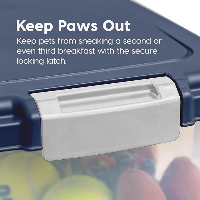 IRIS USA Dog Food Storage Container, Up to 30+11 lbs, Gray/Dark Gray | Made in the USA, Includes 2-Cup Scoop & Wheels, Airtight Seal, BPA-Free, Bird Seed, Cat food, Cat Litter, Treats, Toys