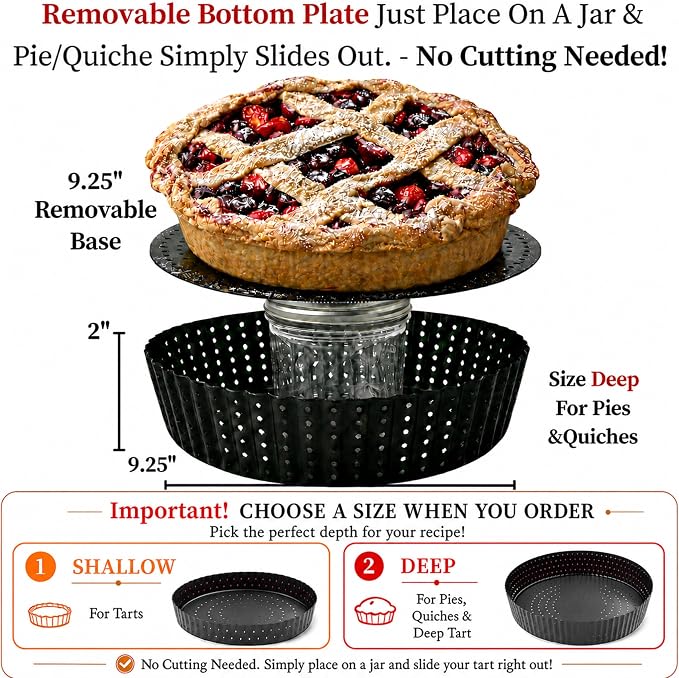 Why Holes For Crispy Crusts King Crispy's Deep Pie, Tart & Quiche Pan 9"x2"