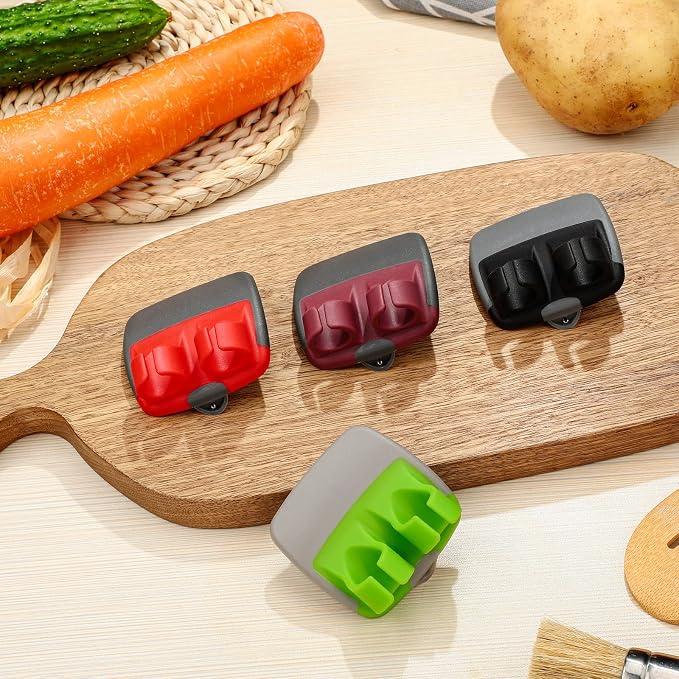 Mudder 4 Pack Finger Peeler Vegetable Fruit Potato Kitchen,Gentle Colors | Rubber Grip Design, Blade for Carrot Cucumber Pumpkin, Quick Vegetable Prep, Fits Multiple Hand Sizes, Palm Peeling