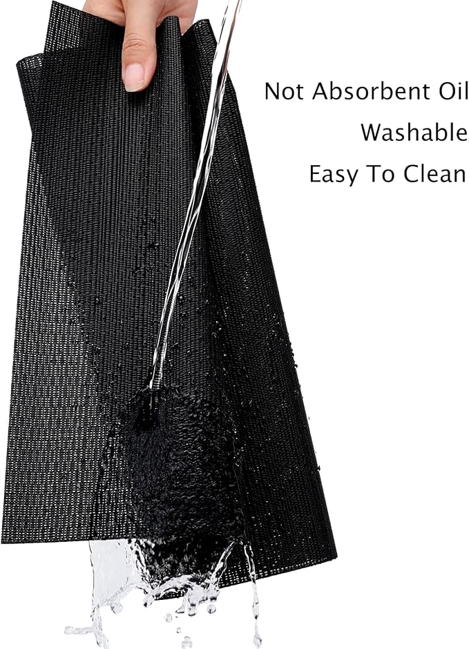Myir JUN Placemats Set of 10 Kitchen and Dining Table Placemats | Vinyl Placemats Place Mats Indoor/Outdoor Set of 10 Washable Table Mats Non-Slip Place mats for Dining Table, Black