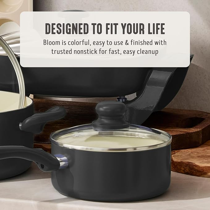 GreenLife 2QT Ceramic Nonstick Saucepan with Lid, Graphite Black | PFAS-Free Ceramic Nonstick Coating, Soup Pot, Induction Ready, All Stovetop Compatible, Stay-Cool Handles, Dishwasher Safe