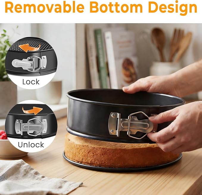 6 Inch Springform Pan, Nonstick Leakproof Mini Cheesecake Pan for Baking, with Removable Bottom, Easy Release & Cleanup