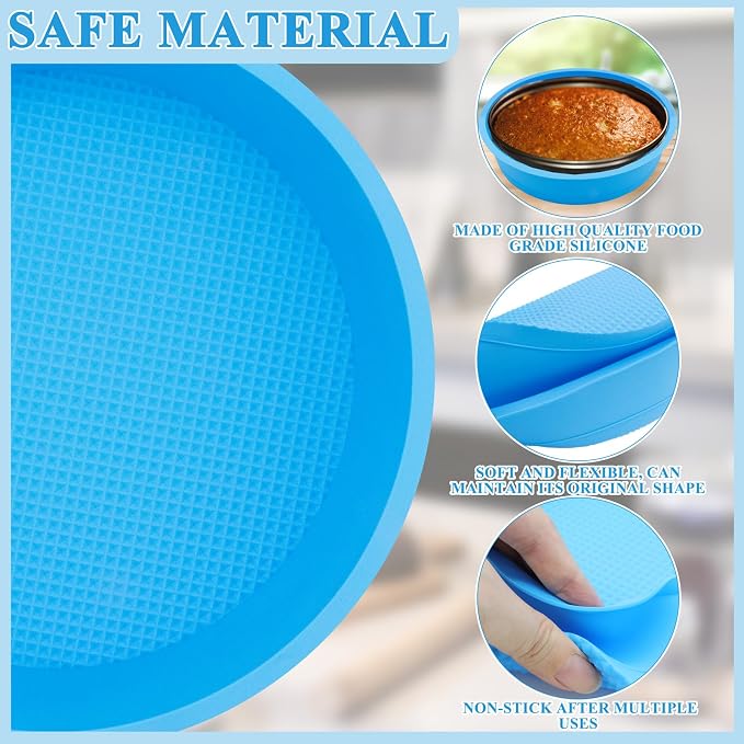 Cheesecake Pan Protector Silicone 9 Inch Cake Pan Springform Pan Protector Non-Stick BPA Free Cheesecake Water Bath Pan, Prevent Water from Entering the Spring Form Pan (Blue)