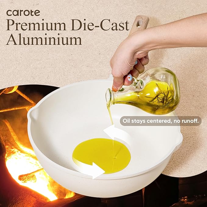 CAROTE Pots and Pans Set, Nonstick Cookware Sets, 14pcs | Induction Cooking, Ultra Durable, Easy to Clean, Even Heating, All-Stovetop Compatible, PFOA-Free Kitchen Set