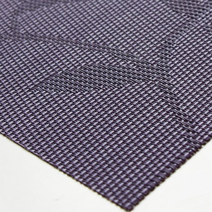 Leaf Placemats Set of 4 Non-Slip Heat-Resistant Vinyl Washable Place Mats for Kitchen Table Indoor Outdoor Durable (18"x12", Purple)