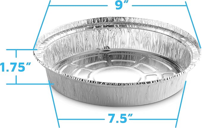 MontoPack 9” Round Aluminum Foil Pans with Clear Lids | Disposable Containers with Straight Walls for Storing, Baking, Meal Prep & Reheating | Freezer & Oven Safe, Recyclable (100 Pack)