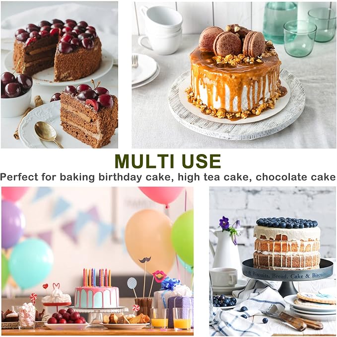 P&P CHEF 6 Inch Cake Pans Set, 1Pc Stainless Steel Round Baking Pan | Round Layer Cake Tins for Birthday Wedding, Non Toxic & Heavy Duty, 3 Inch Deep Side & Mirror Finish, Oven & Dishwasher Safe