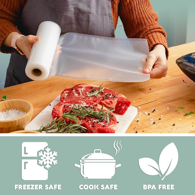Avid Armor Food Vacuum Sealer Bags Variety Pack – Pint, Quart Bags & Rolls | Clear Food Storage Bags with Deep Embossed Airtight Suction – Heat Resistant, Non-BPA Meal Prep Bags with Easy Tear Notch