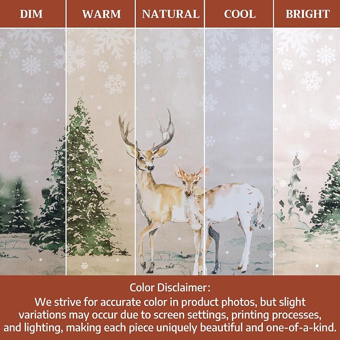 Maison d' Hermine Placemats Set of 4 Reusable 100% Cotton (13"x19") | Cloth Place Mats Washable Table Mats for Kitchen Dining Party Wedding Hotel Home Thanksgiving Christmas - Deer In The Woods