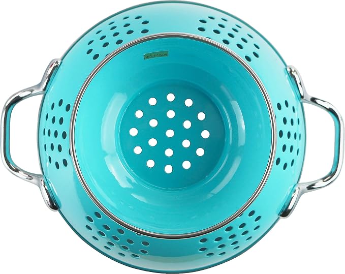 Calypso Basics by Reston Lloyd Powder Coated Enameled Colander, 1.5 Quart, Turquoise