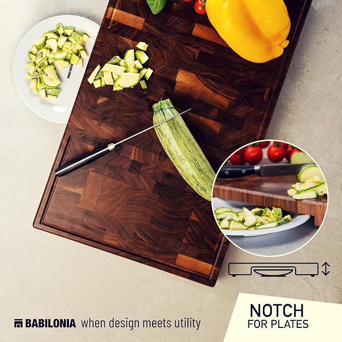 American Walnut Wood Cutting Board, End Grain Butcher Block for Kitchen | Black Walnut Grown in USA - 20" x 12.2" (ExtraThick 1.7") Heavy Duty Hardwood Non Toxic Wooden Chopping Boards (Oil Included)