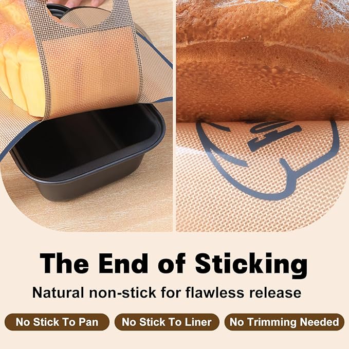 Loaf Pan with Liners Set: Nonstick 9 x 5 Inch Bread Pan for Homemade Baking | 2-Pack for Homemade Oven Baking - Rectangular Baking Tray for Kitchen Home Baker Make Sourdough Banana Sandwich 9x5 Brioche