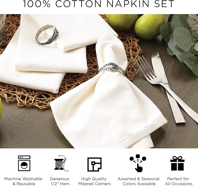 DII Variegated Tabletop Collection, Napkin Set, 20x20, Mushroom, 6 Piece