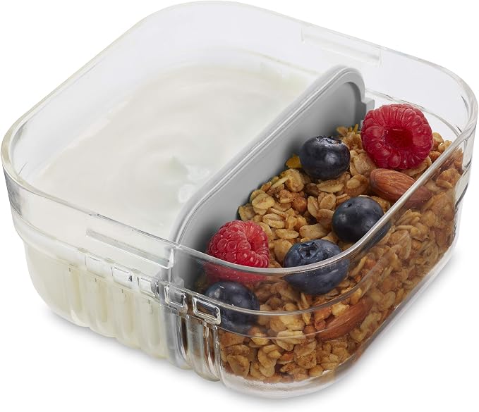 PackIt Mod Snack Bento Food Storage Container, Steel Gray (Pack of 2)