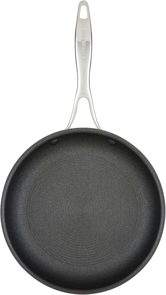 Circulon C1 Series Clad Stainless Steel with ScratchDefense Technology Cookware Nonstick Induction Frying Pans/Skillets, Metal Utensil Safe, 8.5 Inch and 10 Inch, Polished Stainless Steel