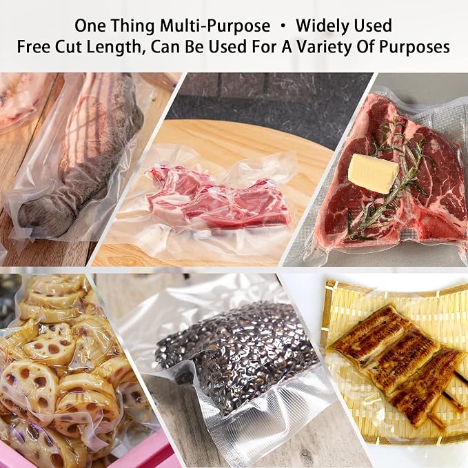 11" x 16" Vacuum Sealer Bags Heavy Duty Pre-Cut Design Commercial Grade Food Sealable Bag for Heat Seal Food Storage,Smell Proof Bags Boilsafe to 280°F Freezable, Resizable (100Pcs)
