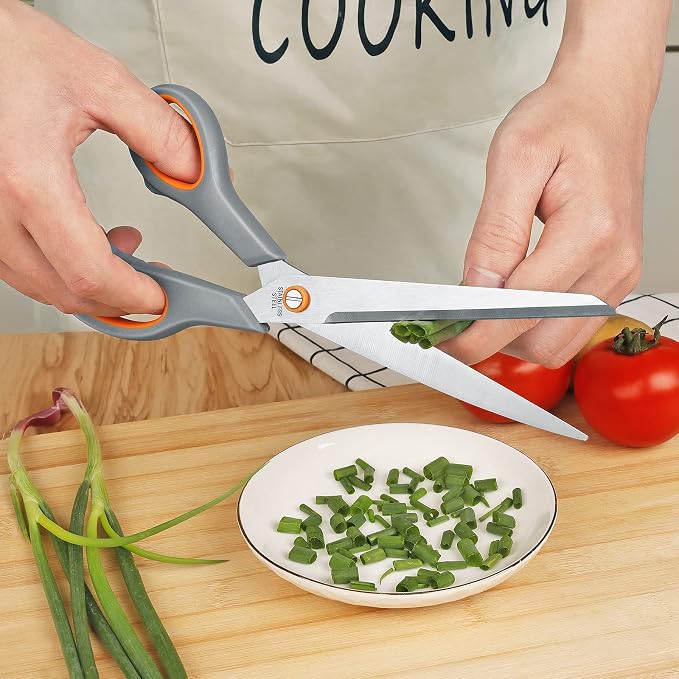 Asdirne Kitchen Scissors Set, Knife-Grade Stainless Steel, TPR Comfortable Handle All Purpose Scissors, Include One Poultry Shears and Four Different Sizes of Cooking Scissors, Perfect Kitchen Partner
