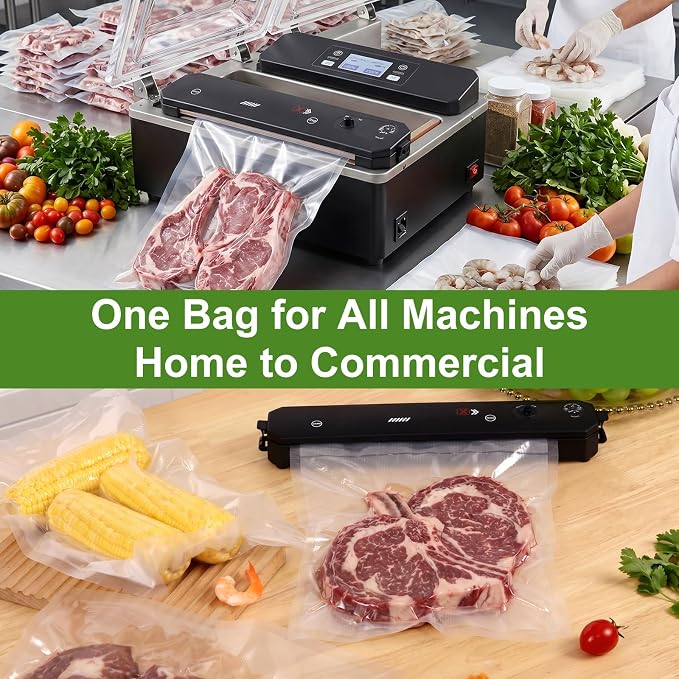 Vacuum Sealer Bags for Food Storage, 100pcs Precut Pint, Quart & Gallon | 3Mil Embossed BPA-Free Puncture-Resistant Bags, Universal Fit for Sous Vide, Meal Prep, Freezer Storage & Food Preservation