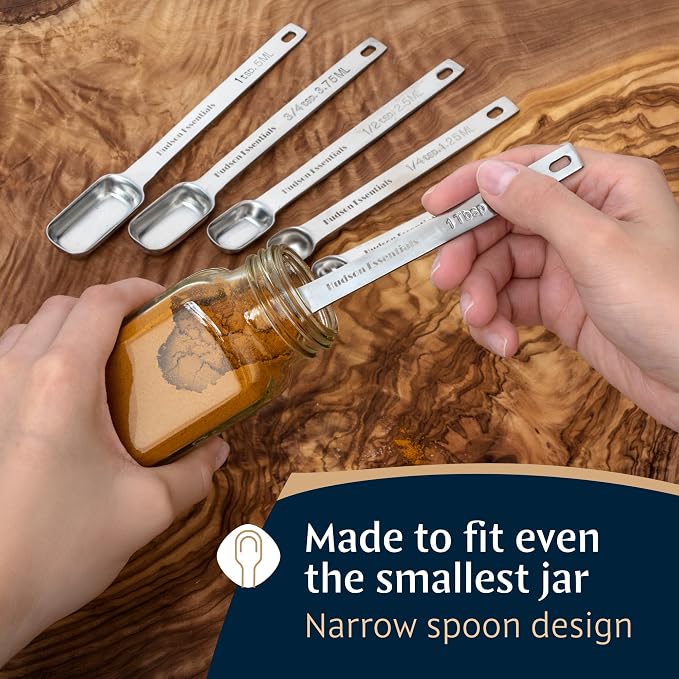 Hudson Essentials Stainless Steel Measuring Cups and Spoons Set (15 Piece Set)