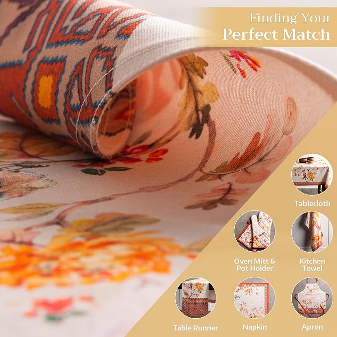 Maison d' Hermine Placemats Set of 4 Reusable 100% Cotton (13"x19") | Cloth Place Mats Washable Table Mats for Kitchen Dining Party Wedding Hotel Home Thanksgiving Christmas - Kelim - Prairie