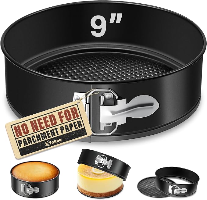 Vakoo 9 Inch Springform Pan - Nonstick, Leakproof Cheesecake Pan for Baking, Easy Release, No Parchment Paper Needed