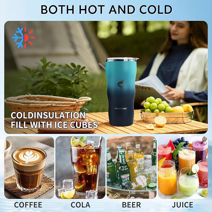 20 oz Insulated Tumbler, Straw and Flat Lids,green black | 18/8 stainless steel, double-wall vacuum insulation, BPA-free materials, reusable straw, for everyday hot and cold drinks.