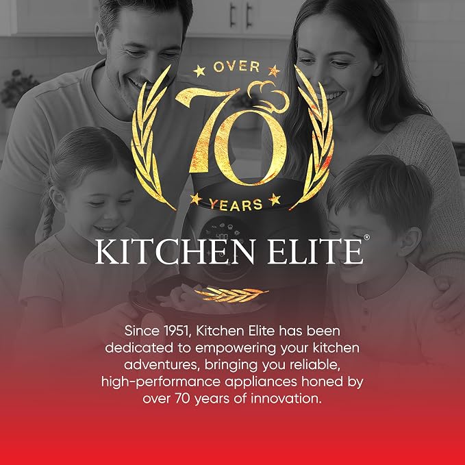 Kitchen Elite 2.5 Quart Compact Air Fryer Oven Small Countertop Oil-Free Cooker with PFAS-Free Nonstick Basket, Easy Clean, Black