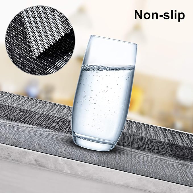 Aofmee Placemats, Placemats Set of 6, Heat Resistant Place Mats, Washable PVC Table Mats, Woven Vinyl Plastic Placemats for Dining Table, Non-Slip Stain Resistant Kitchen Table Placemats Easy to Clean