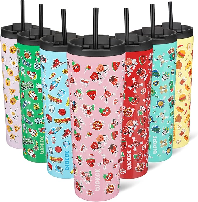 BJPKPK 30 oz Coffee Tumbler with Straw, Insulated Stainless Steel Cup | Double Wall Vacuum, Leak Proof Lid, Keeps Hot/Cold/Iced, BPA Free, Travel & Outdoor, Passionate-Pink