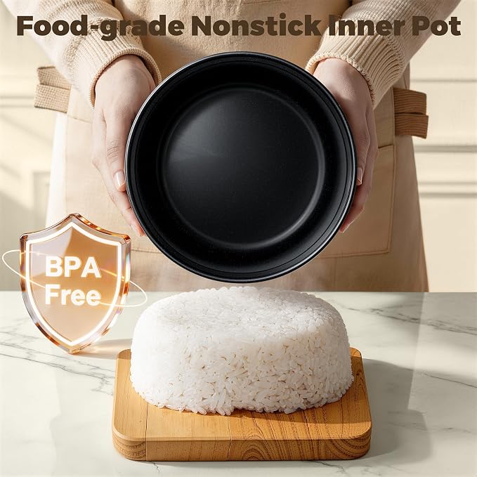 CHACEEF 1.2L Small Rice Cooker, 2 Cups Uncooked Portable Mini Rice Cooker | Smart Control, Non-Stick Pot, 24H Timer & Keep Warm, Multifunction for Soup, Oatmeal & Grain, Ideal for Dorm, Office & Travel