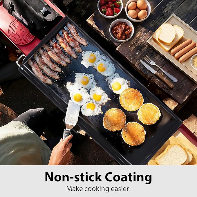 Utheer 37 in Ceramic Griddle for Camp Chef 3 Burner, Healthier Cooking | Fits Camp Chef GB90D, TB90, CCH3 and SPG90B; 37 in ceramic griddle is PFAS, PFOA and PTFE free for lower-oil camp cooking