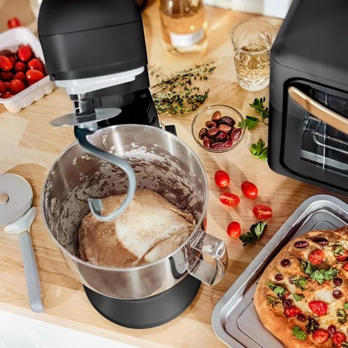 5.3 Qt Stand Mixer, 300W Electric Kitchen Mixer with 12 Speeds, Tilt Head Design, Stainless Steel Bowl, Dough Hook Whisk Beater Splash Guard (Black Sesame)