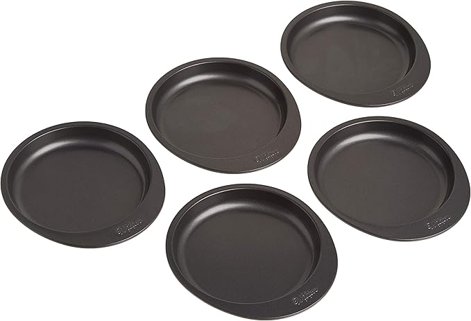 Wilton Easy Layers Steel Layer Cake Pan Set, 6-Inch, 5-Piece | Steel Pans for Baking Multiple Thin Layers at Once, No Leveling Needed, Perfect for Tiered & Multi-Layered Small Cakes