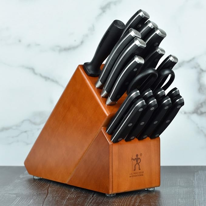 J.A. Henckels Knife Set - 19 Piece - International Forged Premio Series with Cherry Block