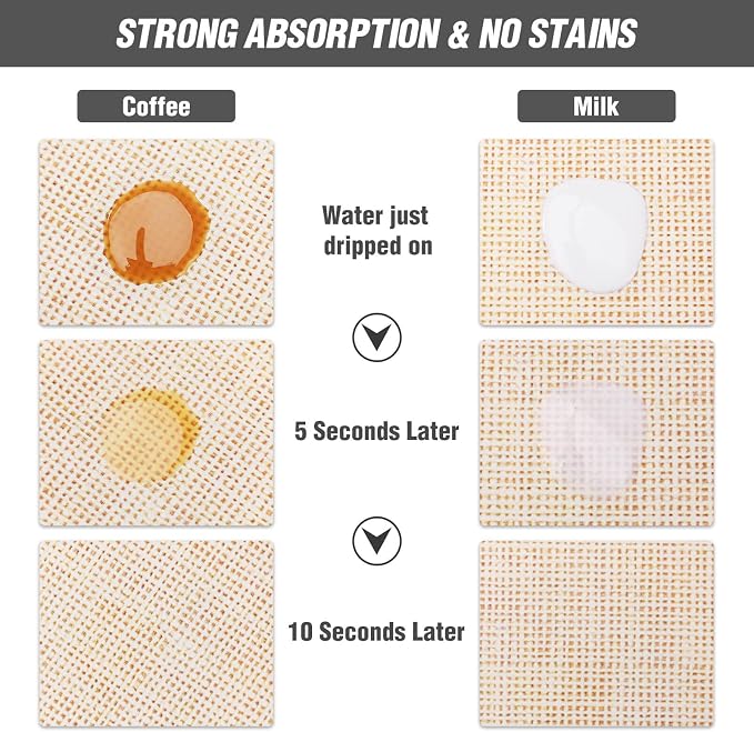 DK177 Coffee Mat - Dish Drying Mat for Kitchen Counter, Hide Stain, Absorbent with Waterproof Rubber Backing, Fit Kitchen Dish Rack Bar Accessories (Coffee Bar, 31.5" x 17")