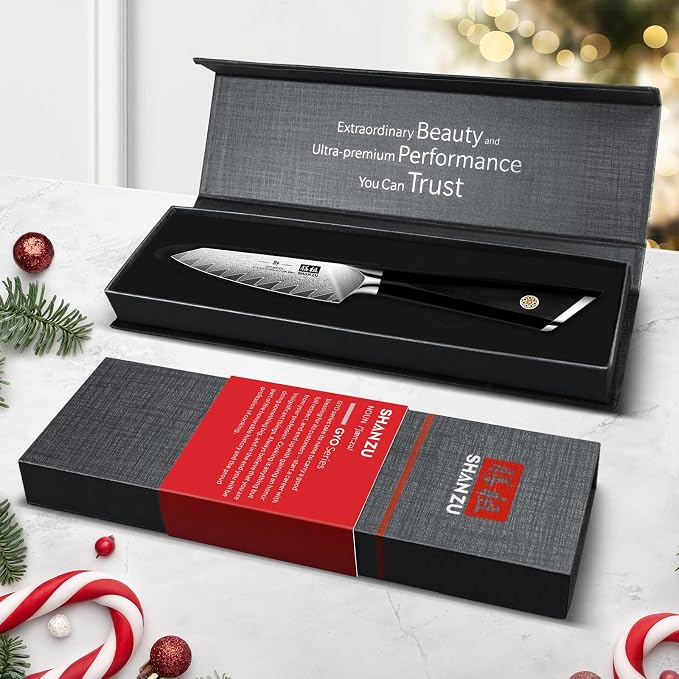 SHAN ZU Damascus Paring Knife,Fruit Knife 4 Inch | Professional Kitchen Knives, Japanese Damascus High Carbon Steel 67-Layer Fruit Carving Knives with G10 Handle/Gift Box