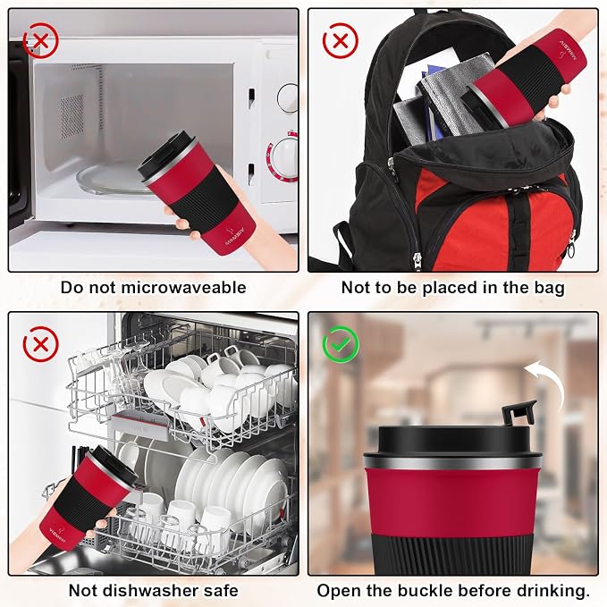 MOMSIV 17oz Travel Coffee Mug, Insulated Coffee Cup with Leakproof Lid | 6-Hour Heat Retention, 360°Leak proof, Vacuum Stainless Steel Double Walled, BPA-free, Reusable And To Go Coffee Mug